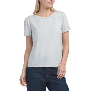 GREEN ENVELOPE Heather Grey Short Sleeve Boxy Crew Neck Tee